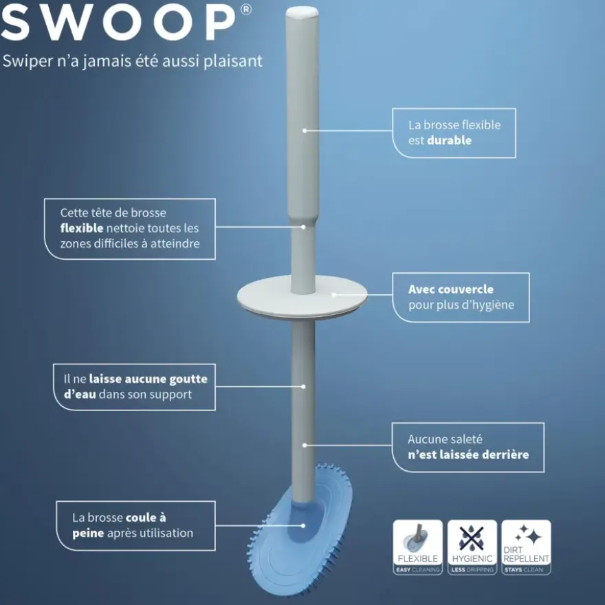 Tiger Toiletborstel Swoop flexibel lichtgrijs