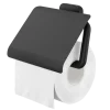 Tiger toiletrolhouder Carv met klep Zwart