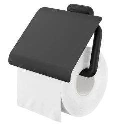 Tiger toiletrolhouder Carv met klep Zwart