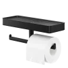Tiger toiletrolhouder Carv met planchet Zwart