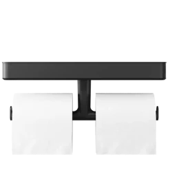 Tiger toiletrolhouder Carv met planchet Zwart