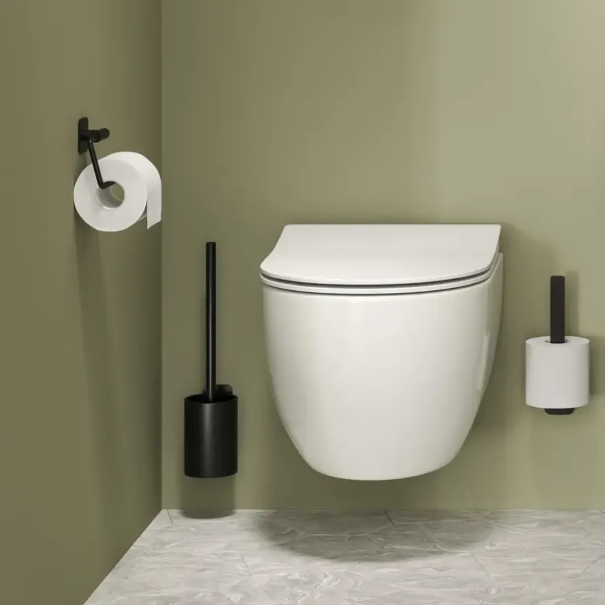 Tiger toiletrolhouder Colar zonder klep Zwart