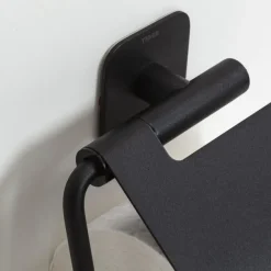 Tiger toiletrolhouder Colar met klep Zwart