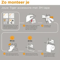 Tiger toiletrolhouder Colar zonder klep Zwart