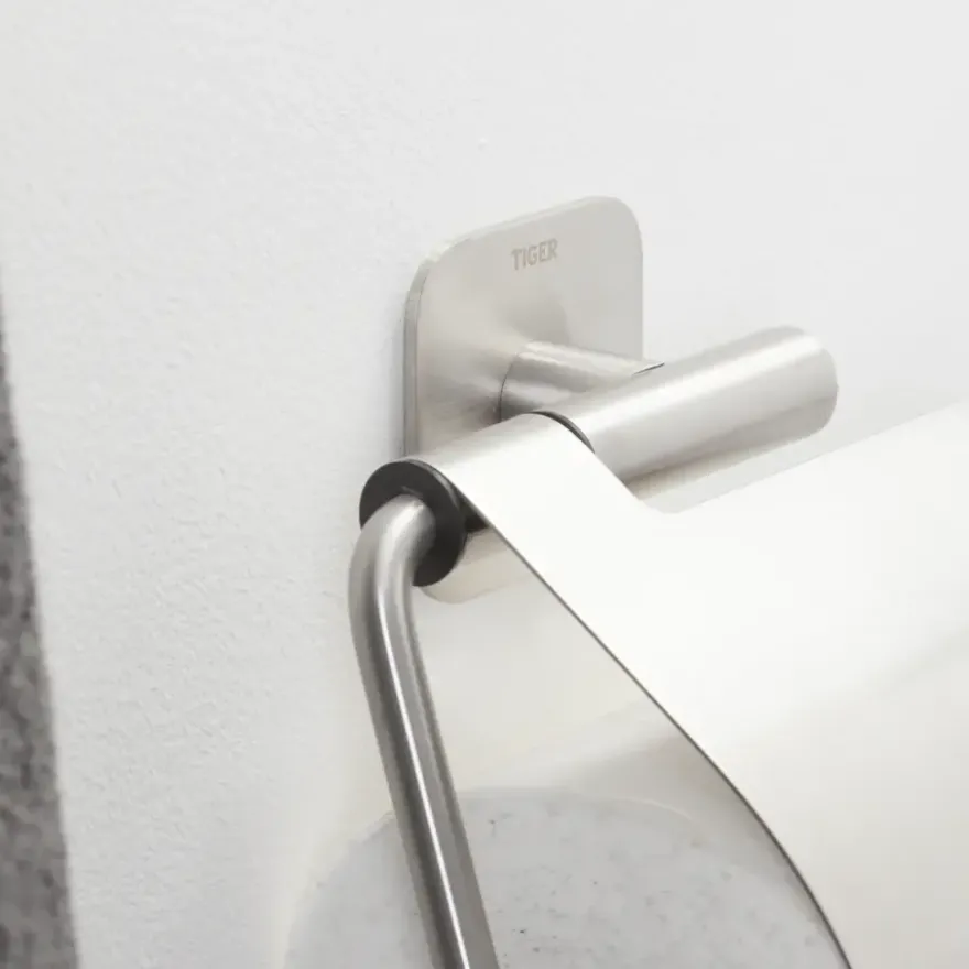 Tiger Toiletrolhouder Colar RVS met Klep