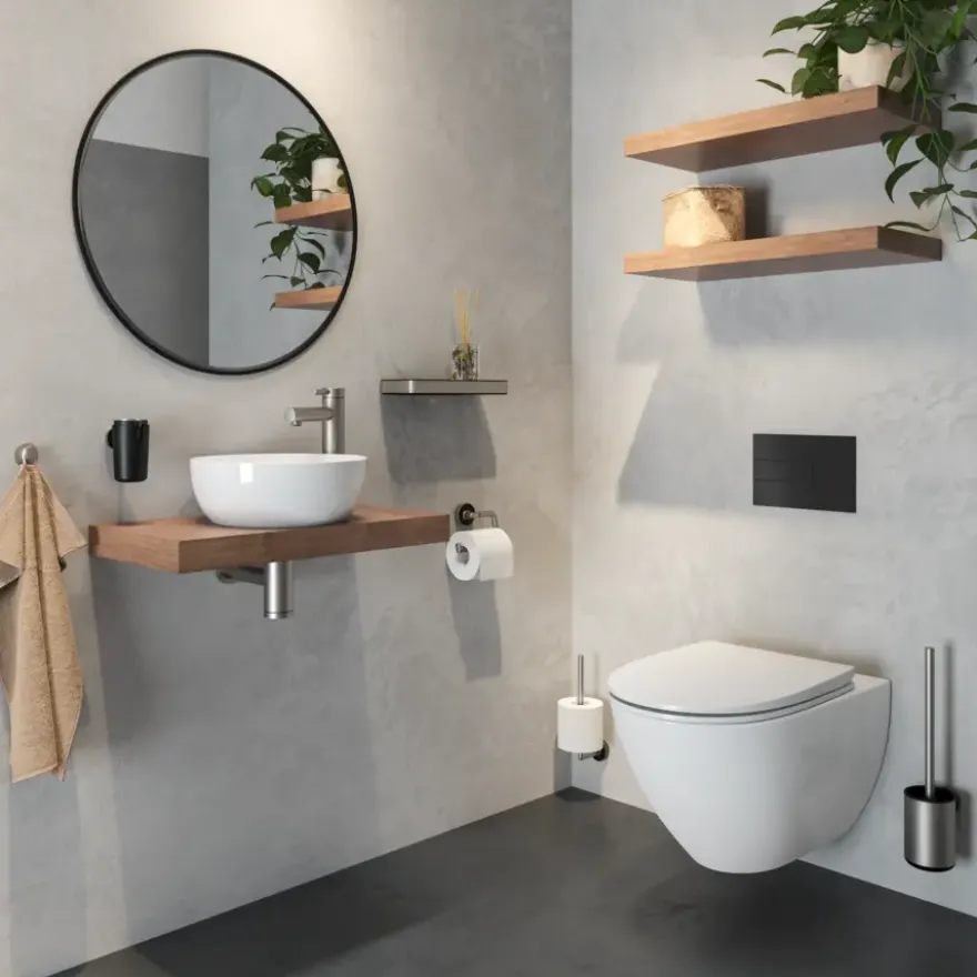 Tiger toiletrolhouder Cooper zonder klep RVS geborsteld / Zwart