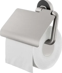Tiger toiletrolhouder Cooper met klep RVS geborsteld / Zwart