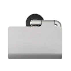 Tiger toiletrolhouder Cooper met klep RVS geborsteld / Zwart