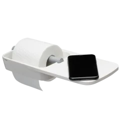 Tiger Toiletrolhouder TESS met planchet wit/lichtgrijs