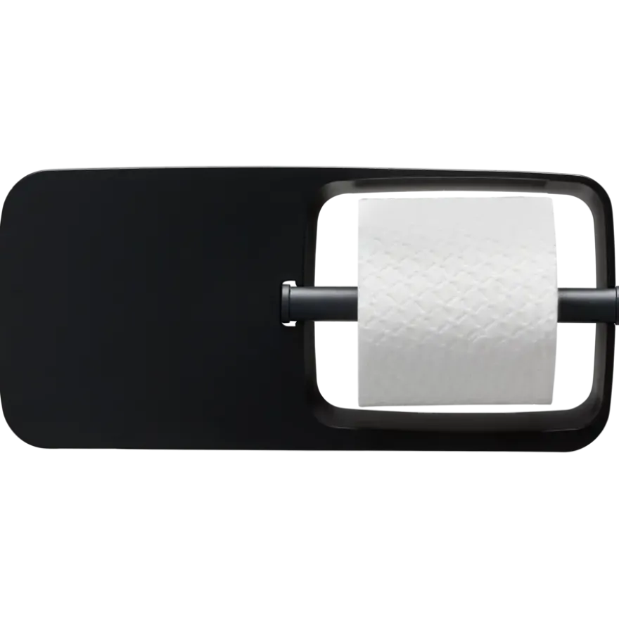 Tiger Toiletrolhouder TESS met planchet zwart/antraciet