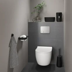 Tiger Toiletrolhouder TESS met planchet zwart/antraciet