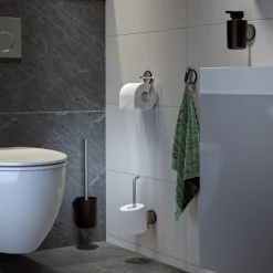 Tiger Toiletrolhouder Tune inox zwart zonder klep