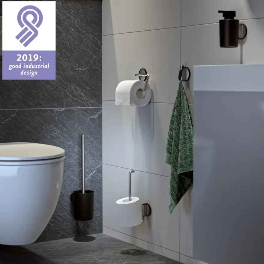 Tiger Toiletrolhouder Tune inox zwart zonder klep