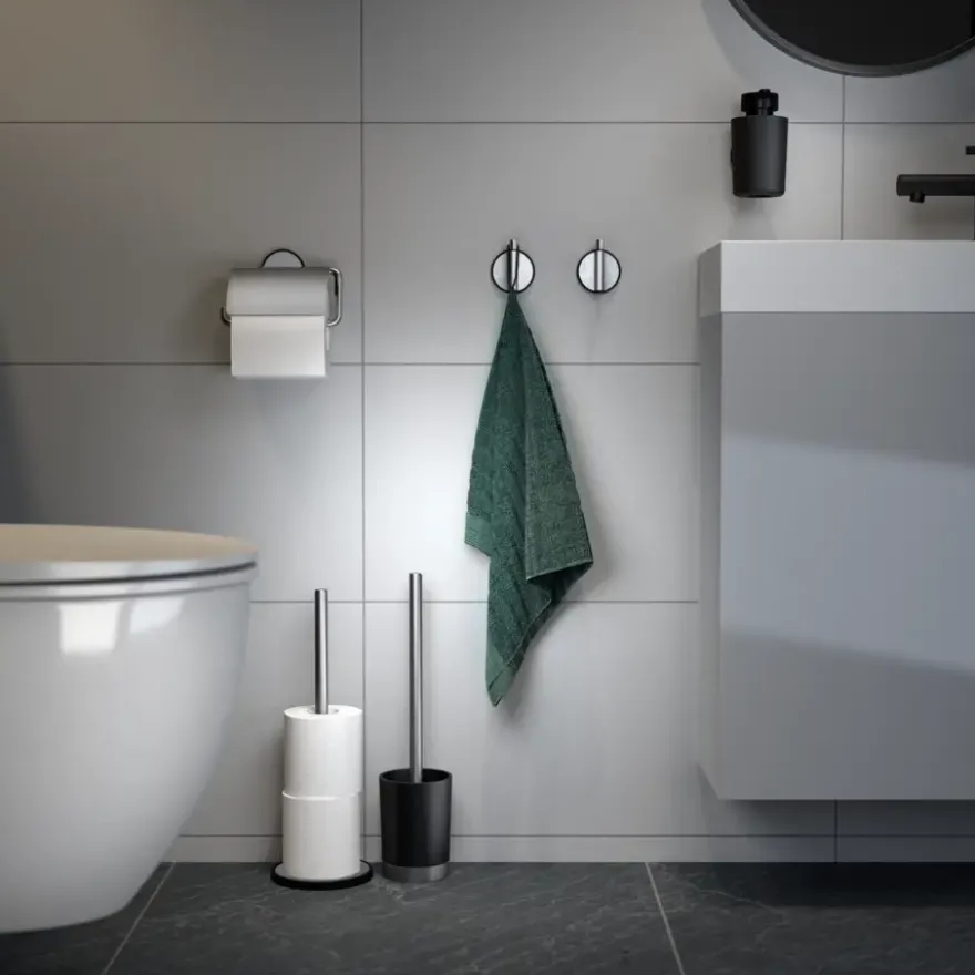 Tiger toiletrolhouder Tune met klep zwart inox