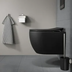 Tiger toiletrolhouder Tune met klep zwart inox