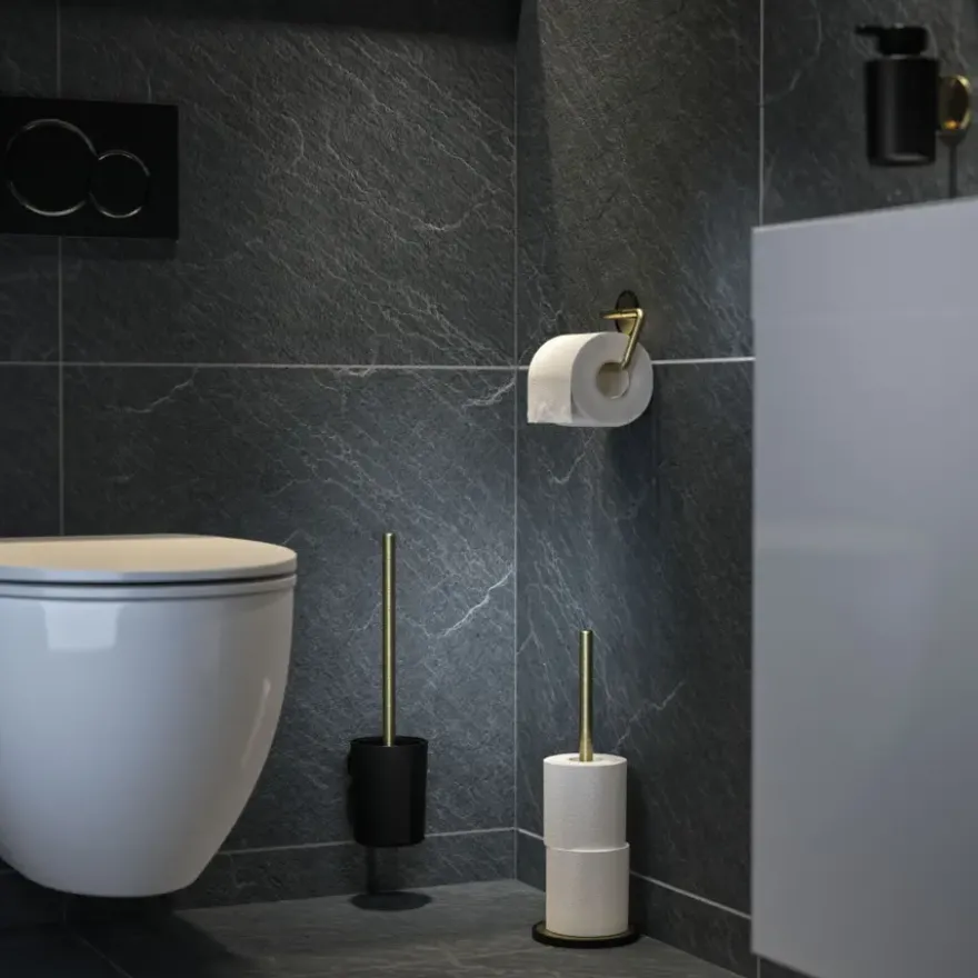 Tiger Toiletrolhouder Tune messing zwart zonder klep