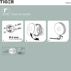 Tiger Toiletrolhouder Urban Wit met Klep