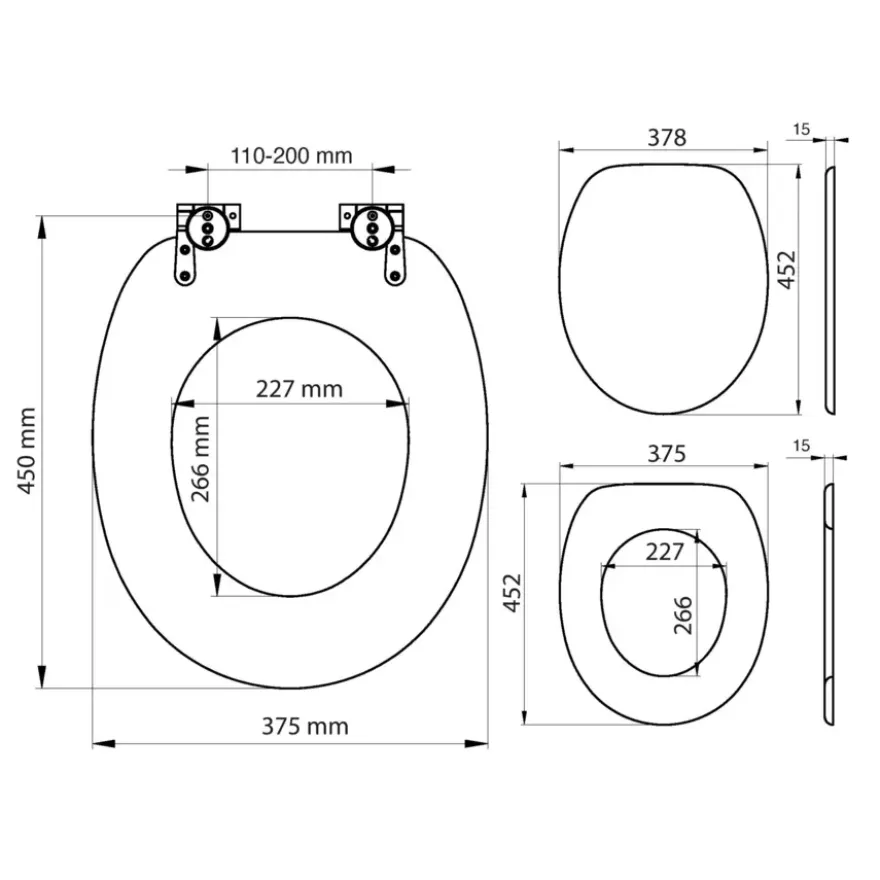 Tiger toiletzitting MDF Oregon wit