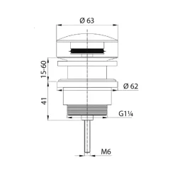 Tiger wastafelplug 5/4" RVS