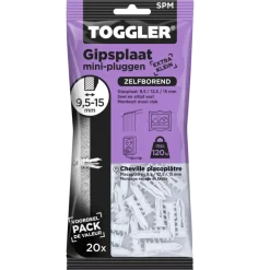 Toggler gipsplaatplug mini SPM 9.5-15 mm 20 stuks