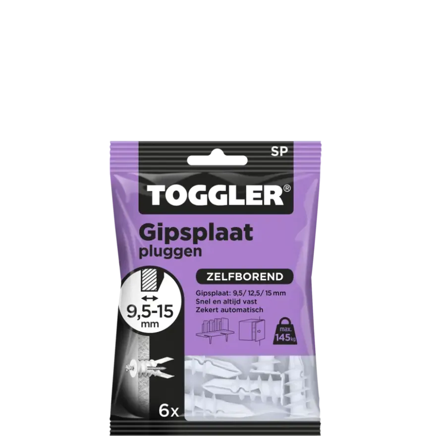 Toggler gipsplaatplug SP 9.5-15 mm 6 stuks
