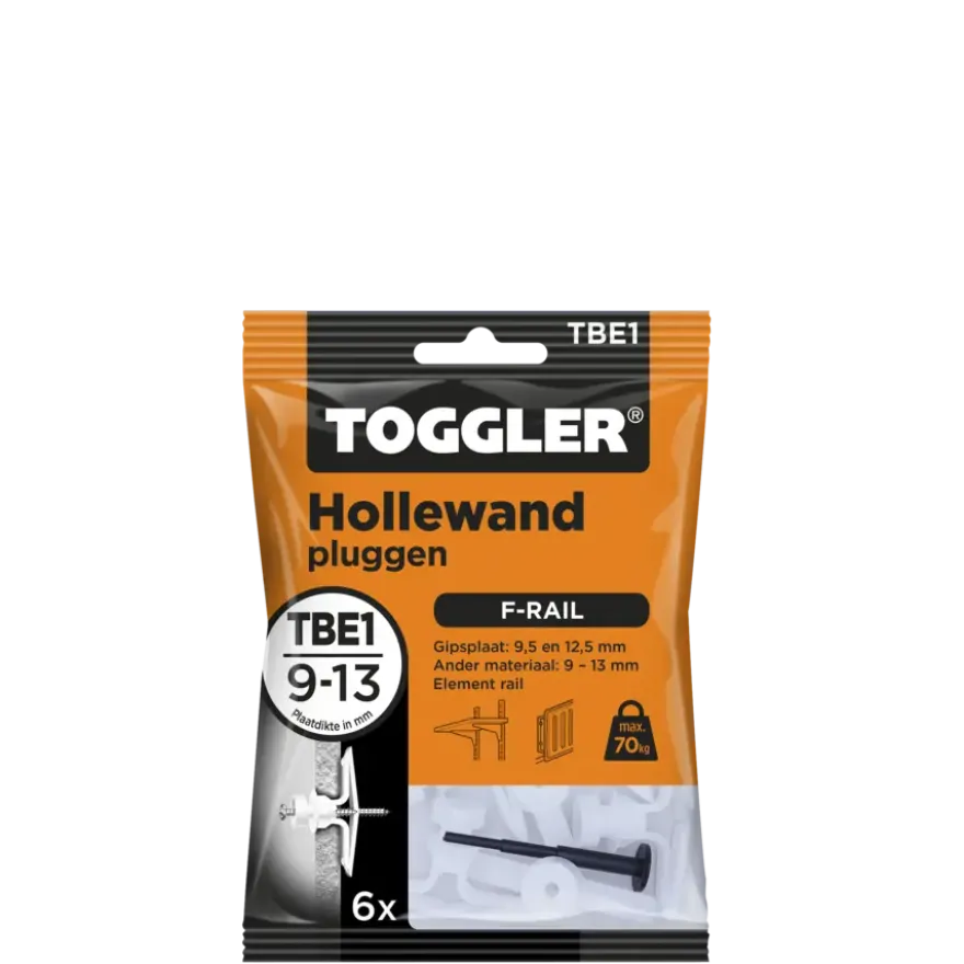 Toggler hollewandplug TBE6 9-13 mm 6 stuks