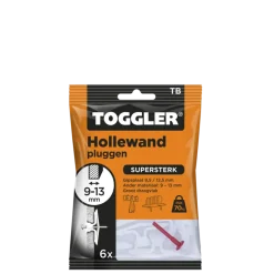 Toggler hollewandplug TB6 9-13 mm 6 stuks