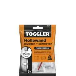 Toggler hollewandplug TC6 15-19 mm 6 stuks