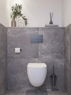 Toilet achterwand spaanplaat 123 x 120 cm 18 mm vochtwerend