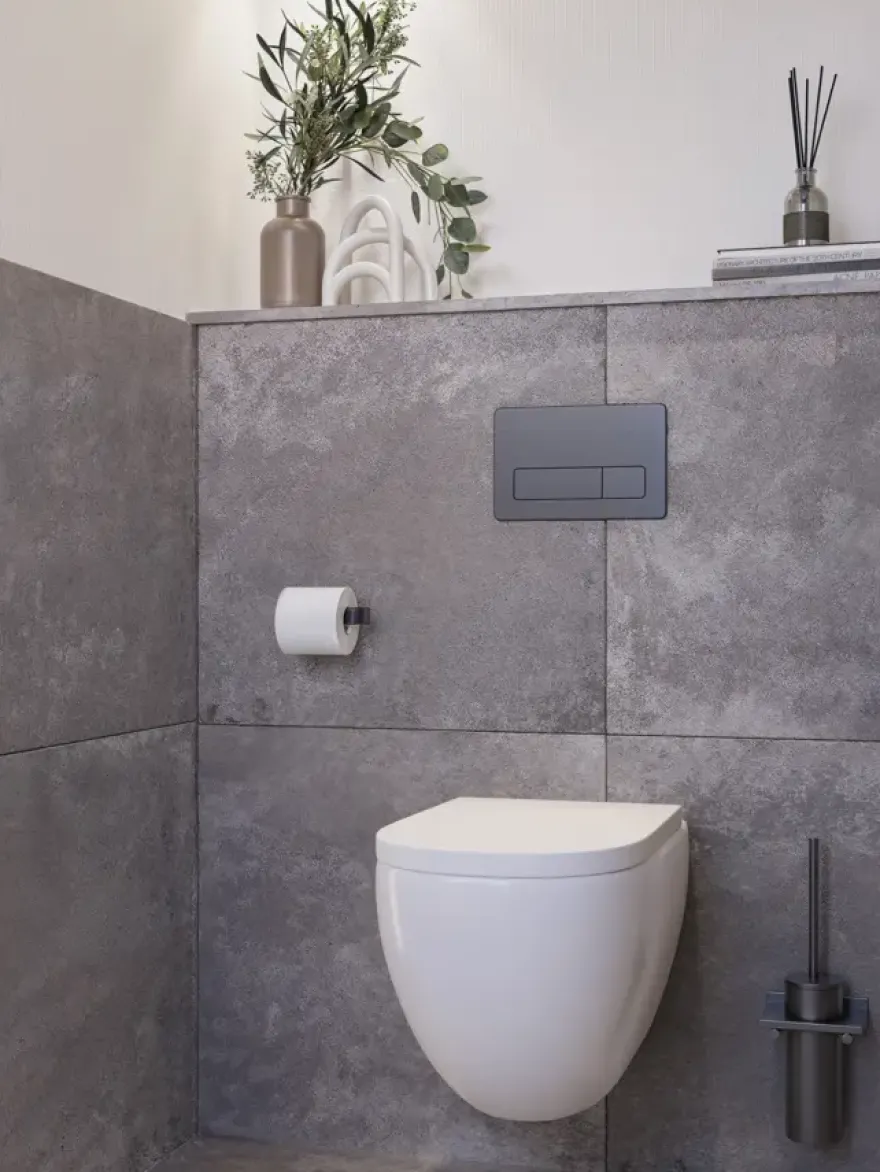 Toilet achterwand spaanplaat 123 x 120 cm 18 mm vochtwerend