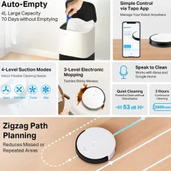 TP-Link Tapo Robotstofzuiger RV10 Plus met dweilfunctie