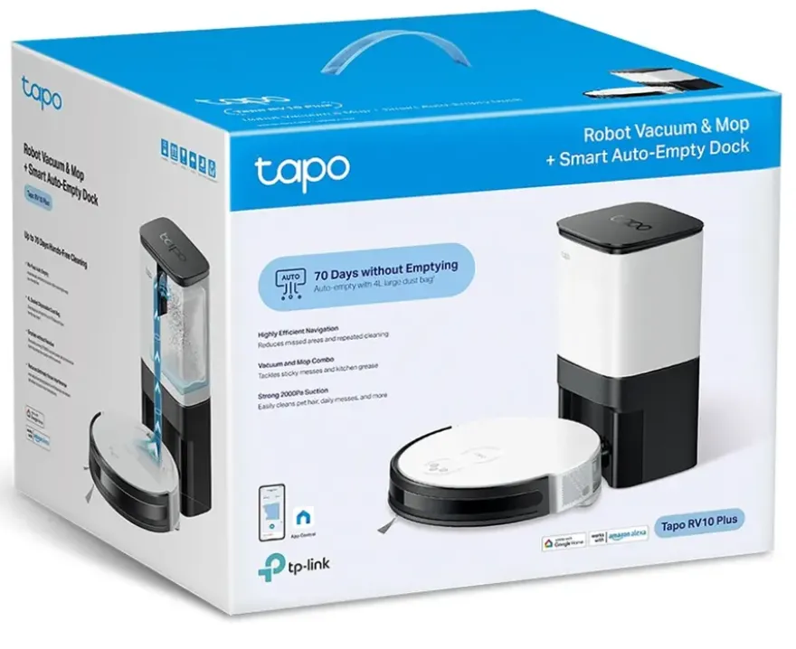 TP-Link Tapo Robotstofzuiger RV10 Plus met dweilfunctie