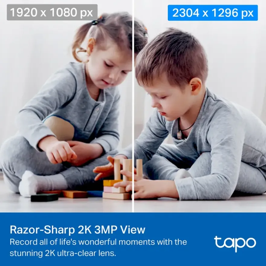 TP-Link Tapo TC71 beveiligingscamera voor binnen 2K 3MP bedraad Pan/Tilt