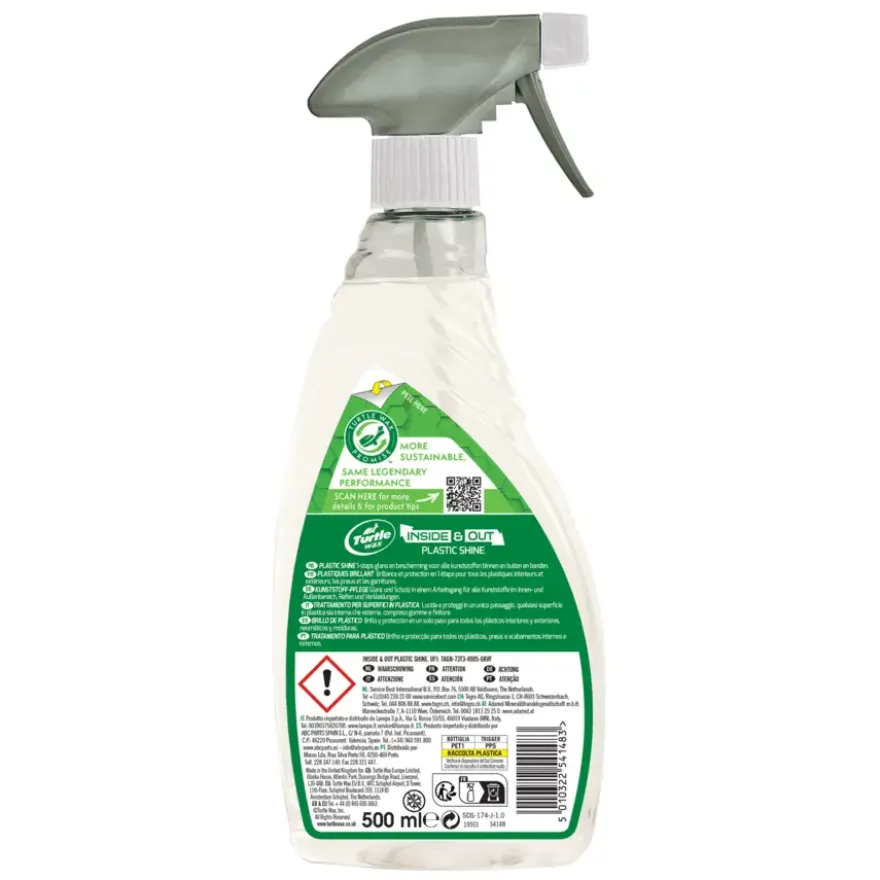 Turtle wax 54148 inside & out plastic shine 500ml