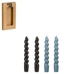 Twist dinerkaars blauw zwart 4 stuks