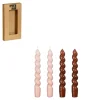 Twist dinerkaars licht roze donker bruin 4 stuks