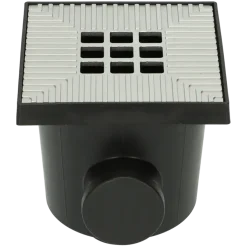 Ultradrain afvoerput met grijs rooster 20,2 x 20,2 x 21,3 cm