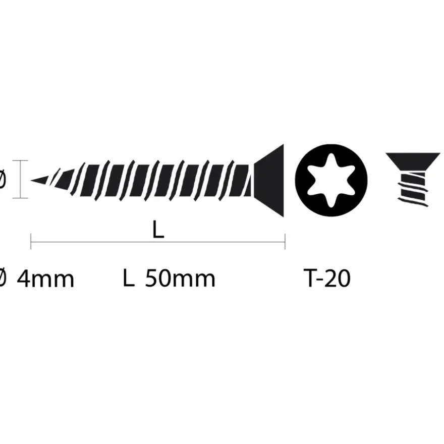 Unischroef 4x50mm torx pk rvs 500st