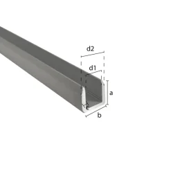 U-profiel aluminium mat zilver 22,5x22x2600x1.8mm