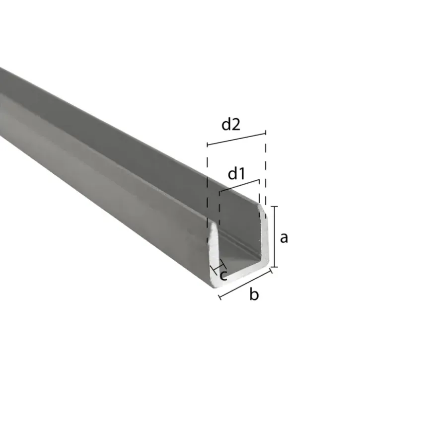 U-profiel aluminium mat zilver 22,5x22x2600x1.8mm