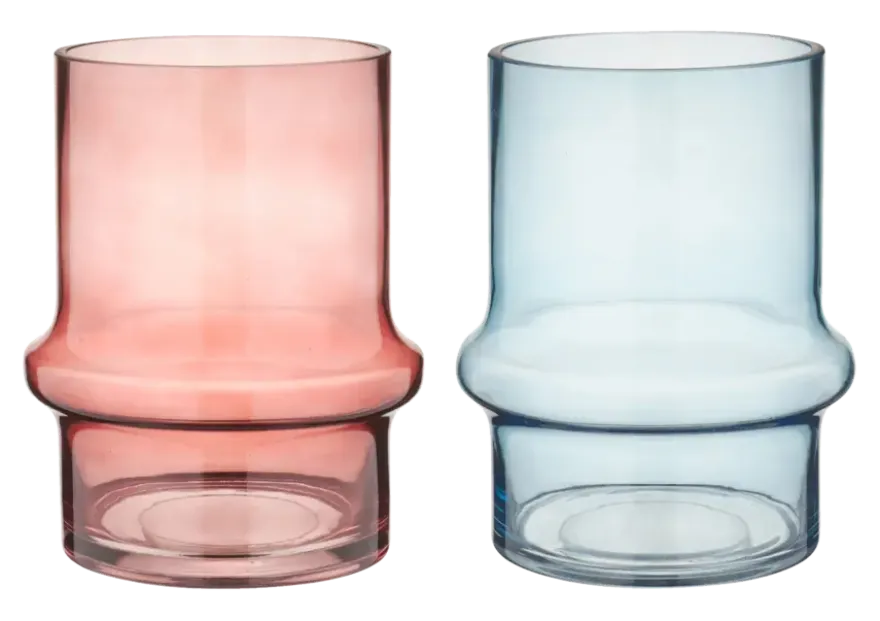 Vaas glas bruin blauw 17x17x21cm