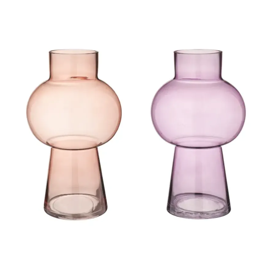 Vaas glas bruin paars 18x18x30cm