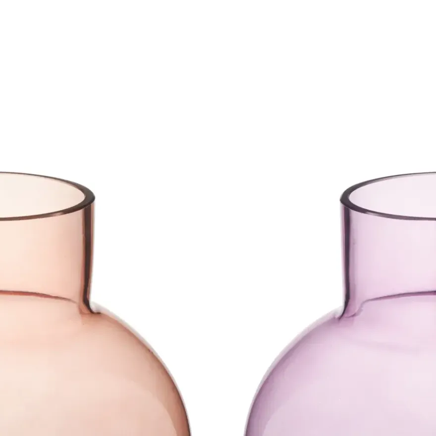 Vaas glas bruin paars 18x18x30cm