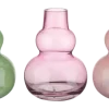 Vaas glas groen roze paars 13x13x17,5cm