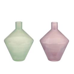 Vaas glas paars groen 17.5x17.5x23cm