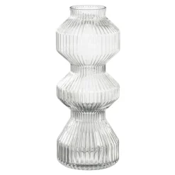 Vaas glas ribbed - h40xd16cm