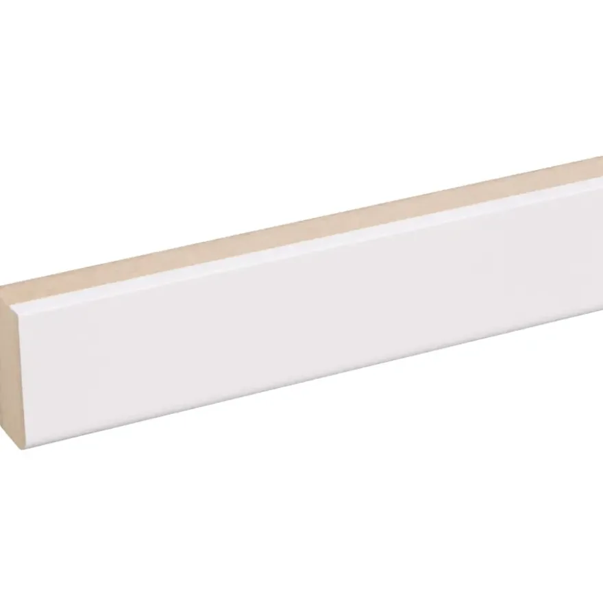 Vensterbanklat recht MDF wit gegrond 18x40 mm lengte 260 cm