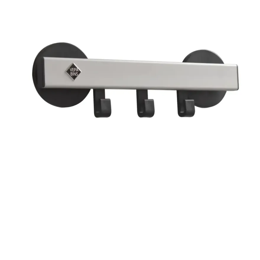 Vepa Bins Safe wandkapstok met 10 haken - grijs / zwart