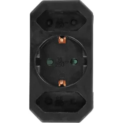 Verloopstekker 2x Euro + 1x RA Zwart