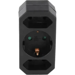 Verloopstekker 2x Euro + 1x RA Zwart